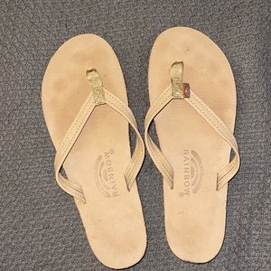 Rainbow Single Layer Leather Sandals- Narrow Strap